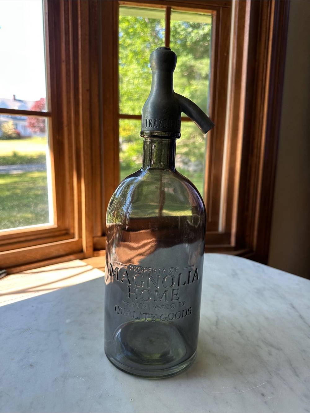 Magnolia Home Decorative Clear Glass Soda Bottle with Spout